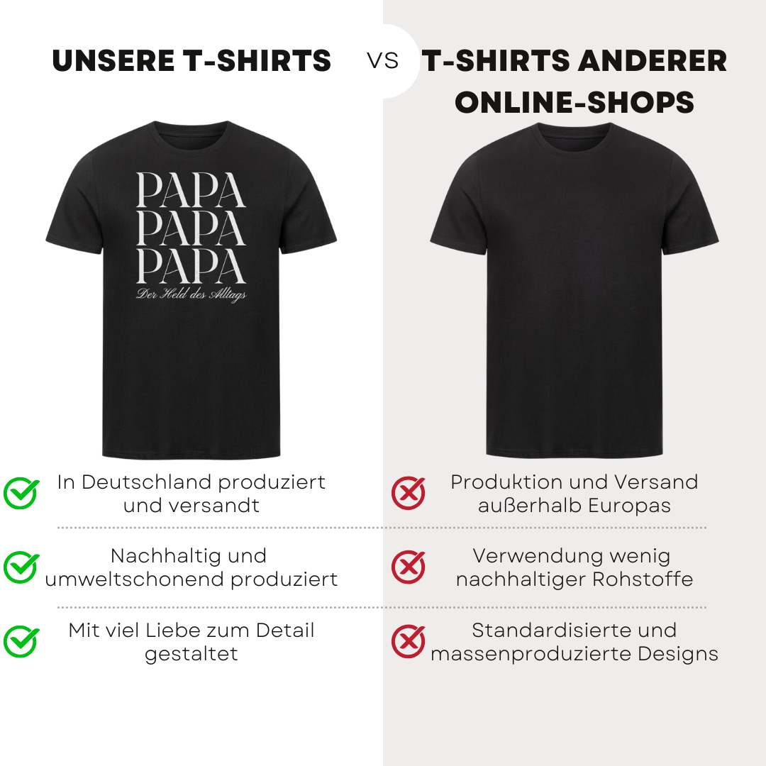 Papa der Held des Alltags - Bio T-Shirt