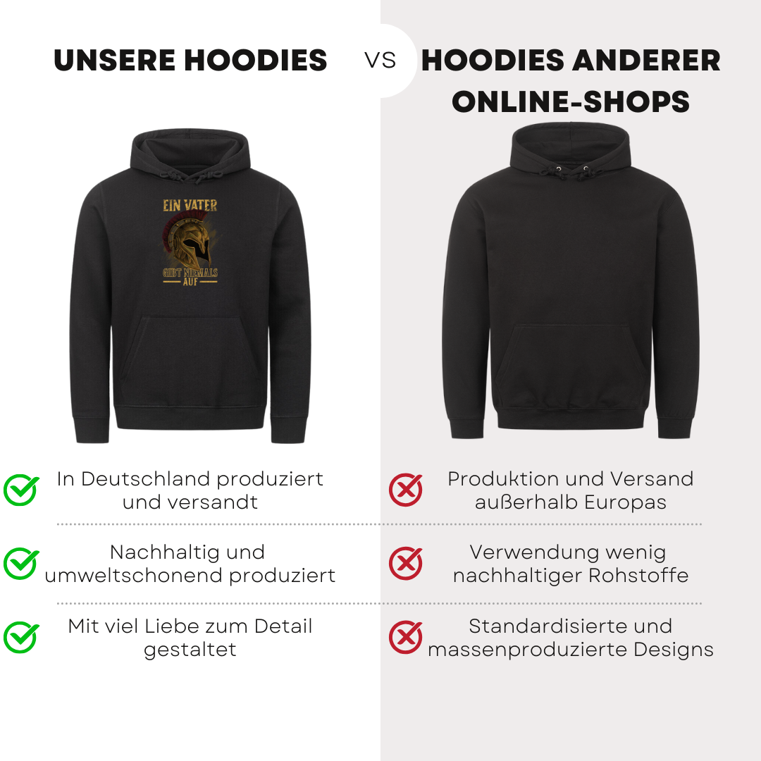 Ein Vater gibt niemals auf - Bio Hoodie