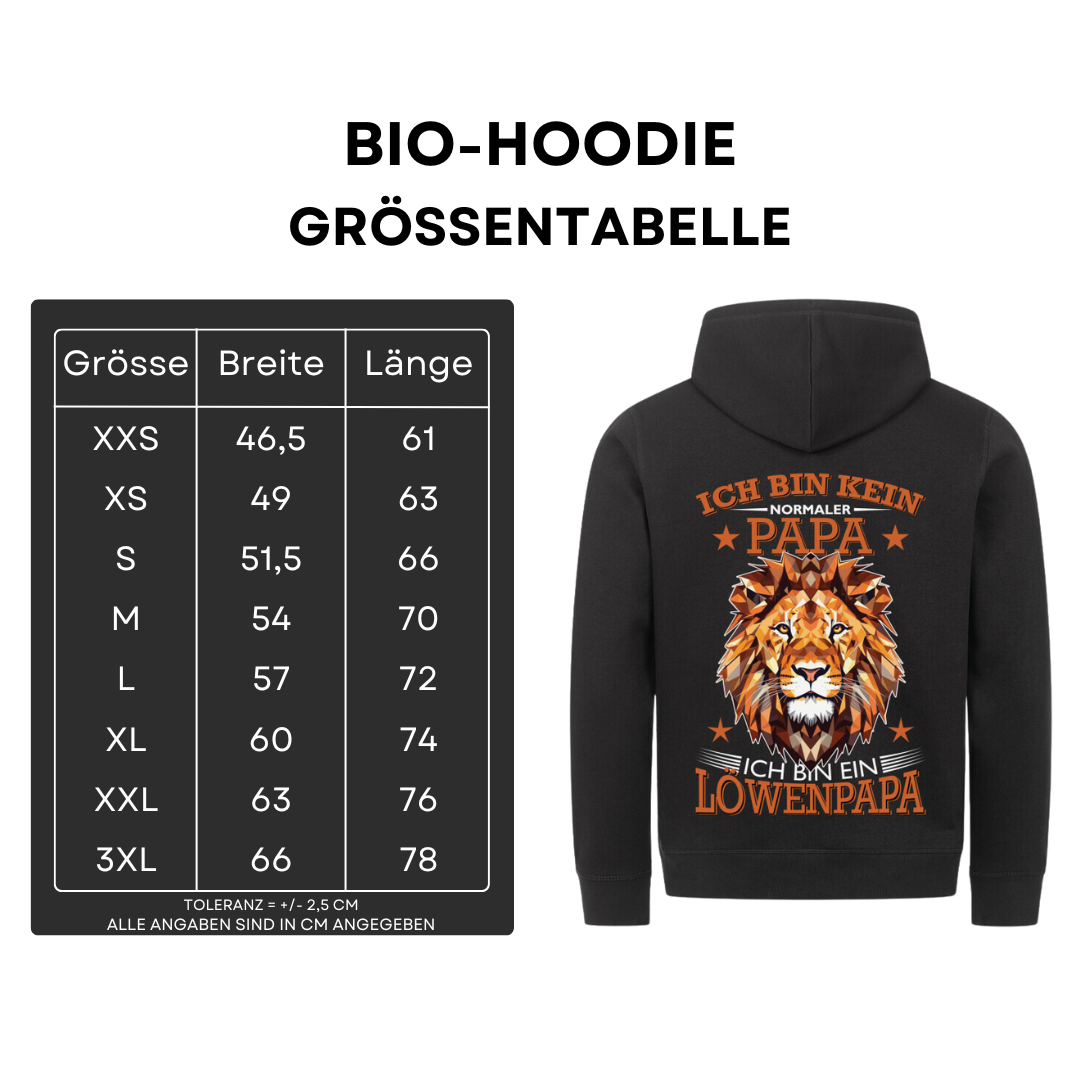 Ich bin kein normaler Papa ich bin ein Löwenpapa - Bio Hoodie