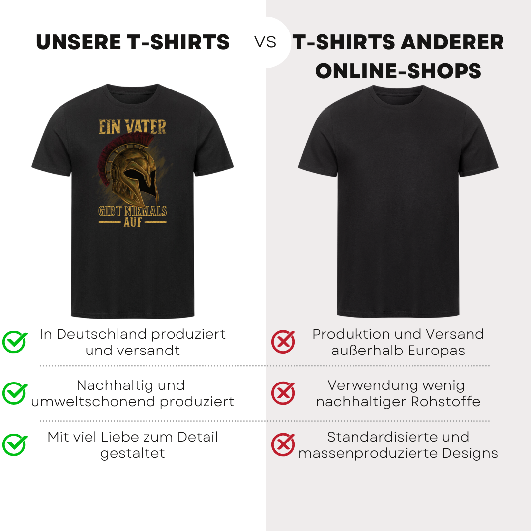 Ein Vater gibt niemals auf - Bio T-Shirt