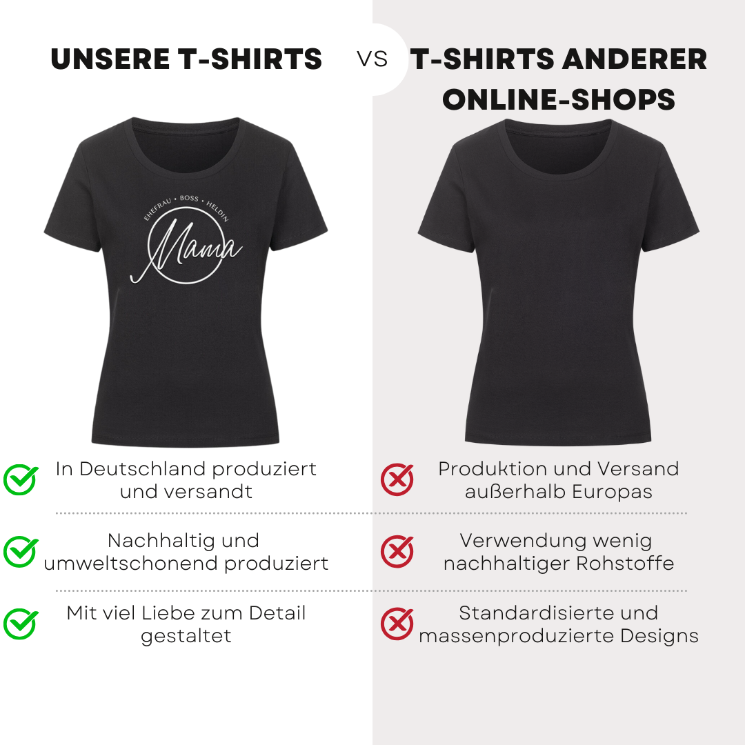 Mama Ehefrau Boss Heldin - Bio T-Shirt