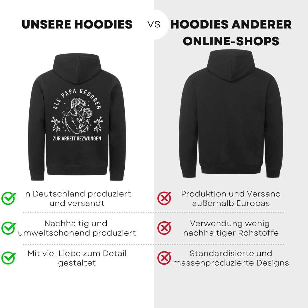 Als Papa geboren - Bio Hoodie