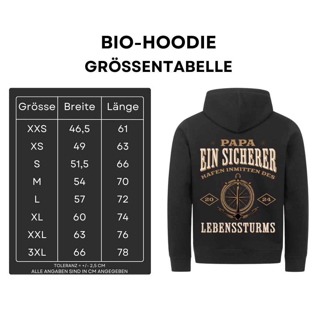 Papa ein sicherer Hafen - Bio Hoodie