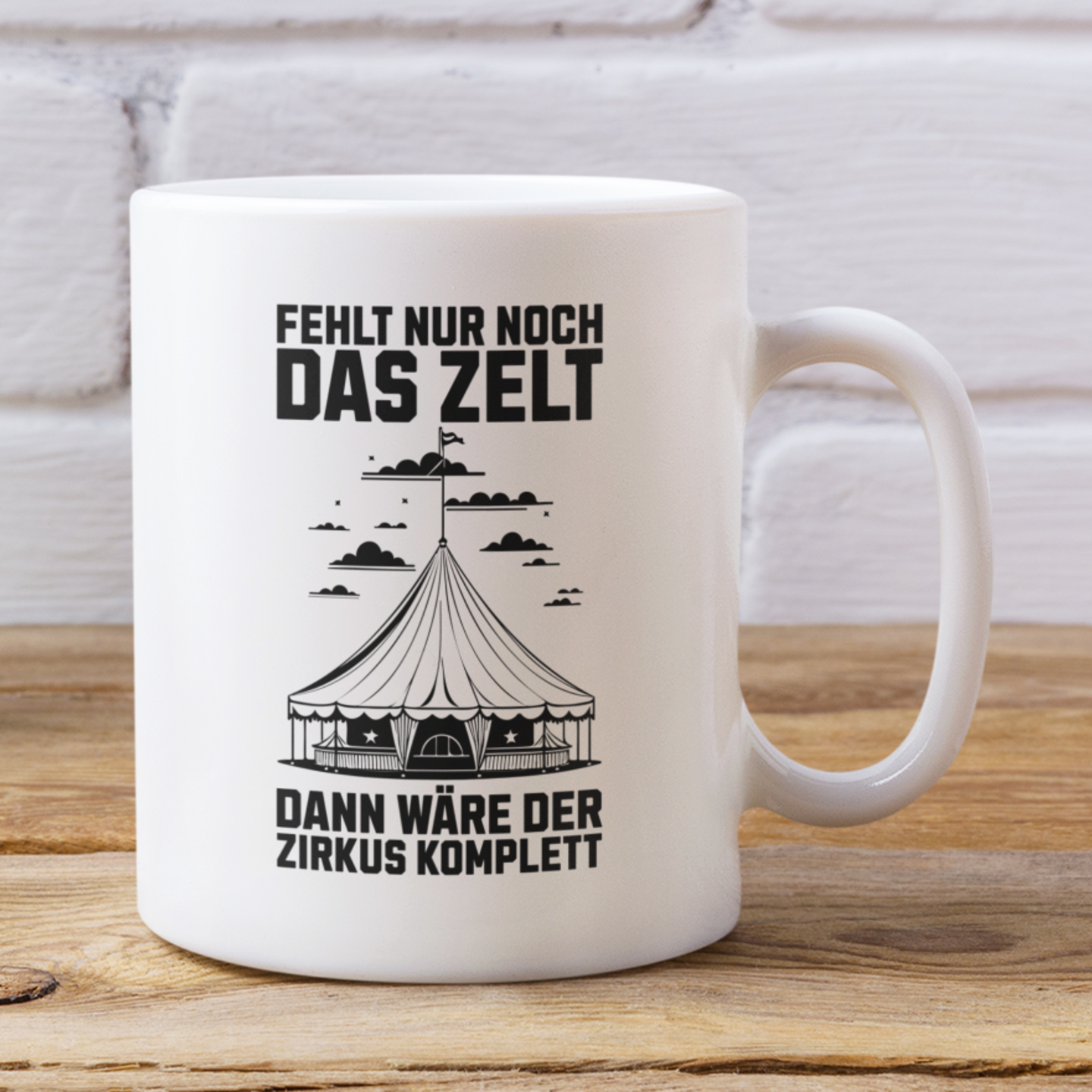 Fehlt nur noch das Zelt - Tasse